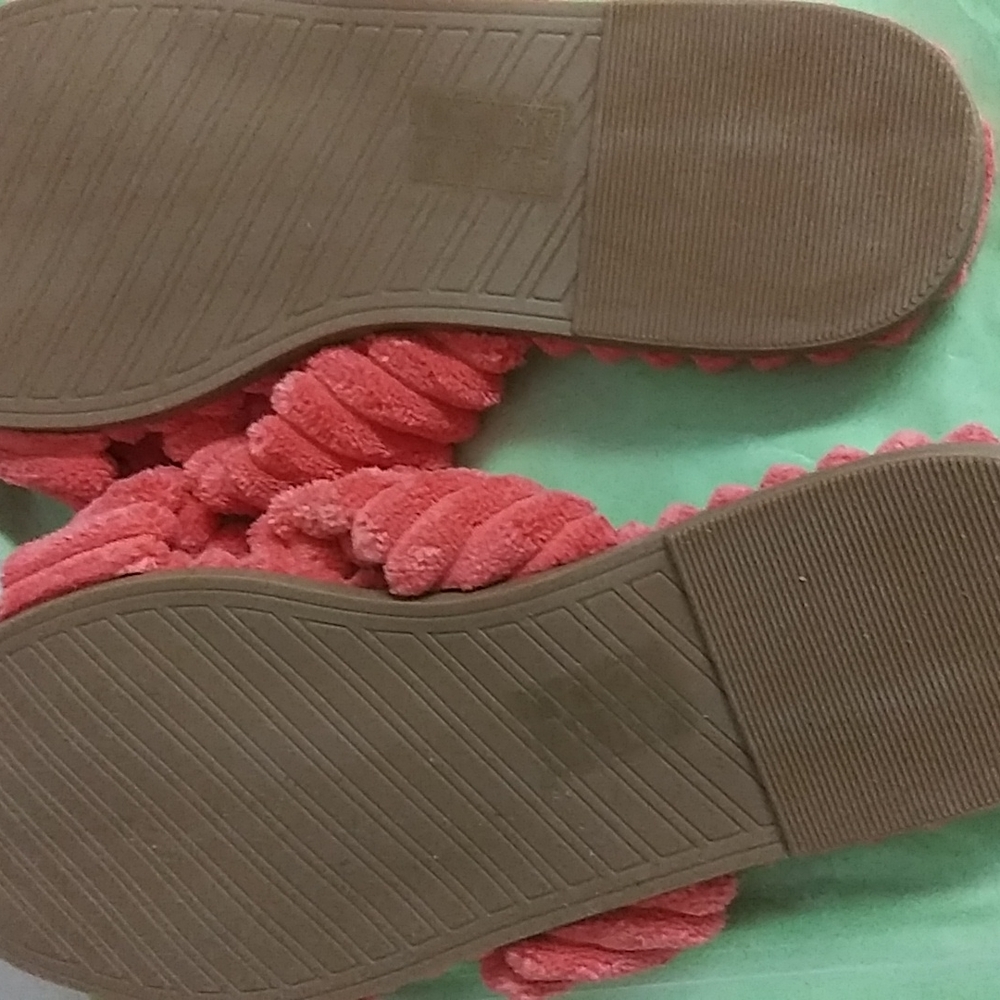 Women terry cloth Coral slippers size 10 - Picture 2 of 4